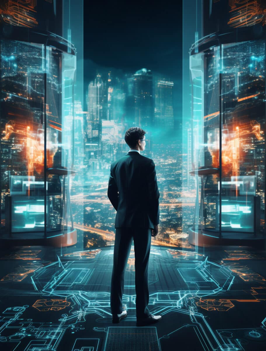 business person futuristic business environment